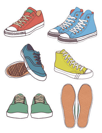 Set of sneakers Illustrationのイラスト素材