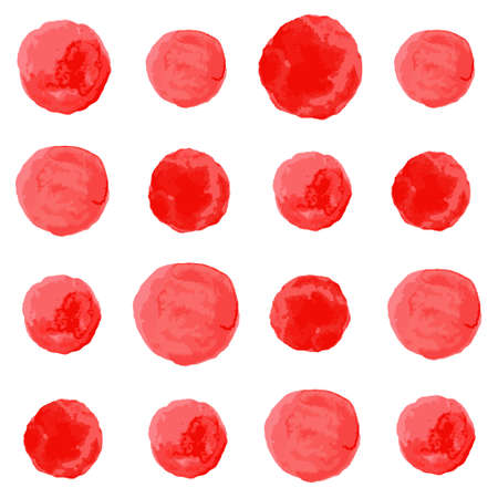 Vector watercolor circles seamless pattern. Retro stile hand drawn ornament. Painted colorful ornamentのイラスト素材