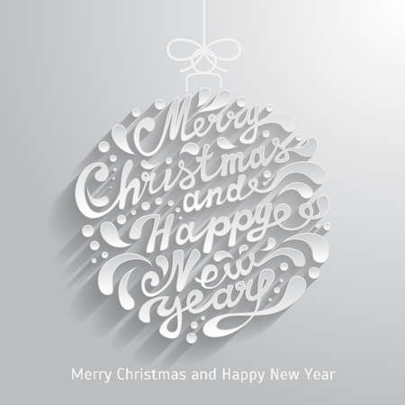Xmas greeting card with abstract doodle Christmas ballのイラスト素材