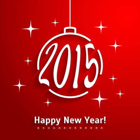 Greeting card with Christmas ball 2015. Happy New Year. Vector eps10 illustrationのイラスト素材