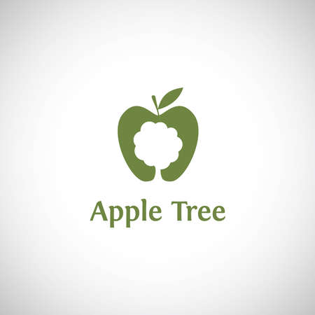 Apple tree abstract logo vector design templateのイラスト素材