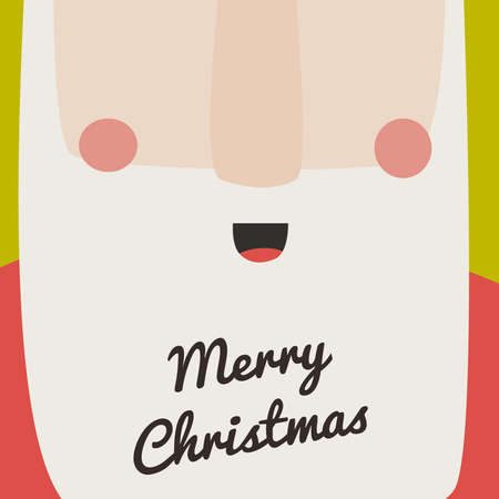 Santa Claus portrait with big beard, and copy space. Christmas and New year card. EPS 10 file, easy to editableのイラスト素材