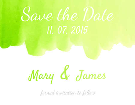 Save the Date with watercolor background. Template Wedding invitations or announcementsのイラスト素材