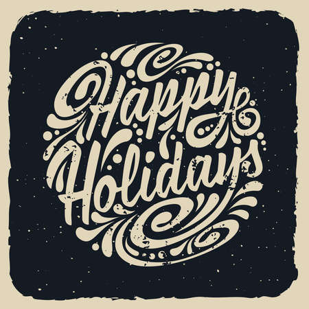 Holidays greeting card with abstract doodle. Vector eps10 illustration. Happy Holidaysのイラスト素材