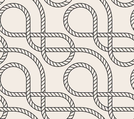 Vector abstract seamless background. Line pattern. Interweaving marine ropeのイラスト素材