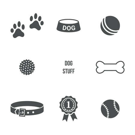 Dog stuff set. Vector iconsのイラスト素材