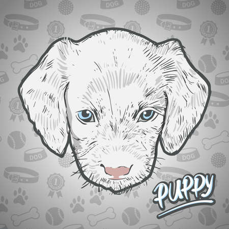 Painted head puppy on seamless background dog staffのイラスト素材
