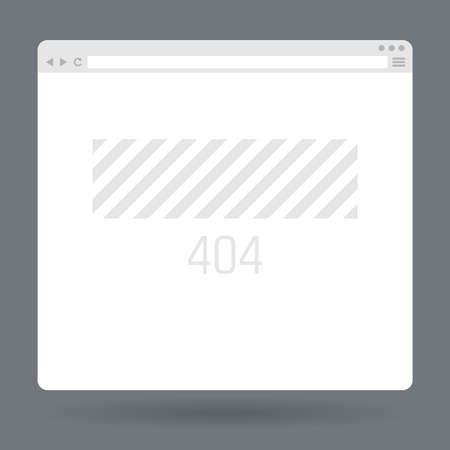 Flat browser window with page 404. Vector illustrationのイラスト素材