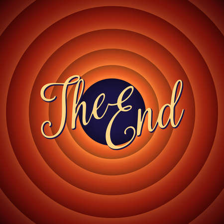 The final screen of the movie. The end. Retro backgroundのイラスト素材