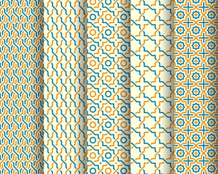 Set of Arabic patterns. Abstract background. Vector illustrationのイラスト素材
