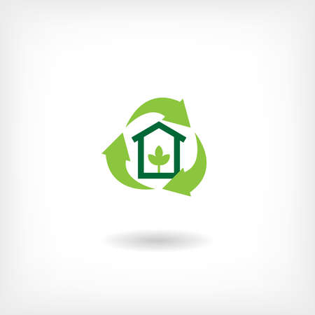 Icon eco home, garbage recycling. iconのイラスト素材