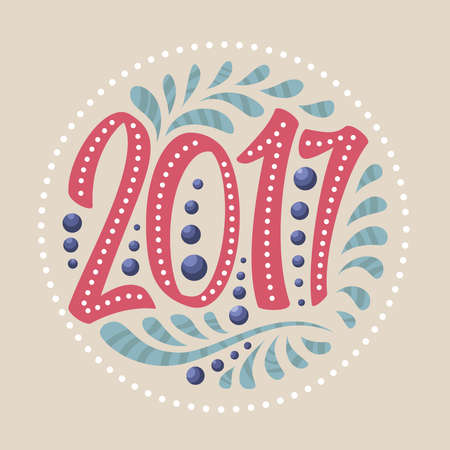 Holidays greeting card with a calligraphic lettering.のイラスト素材