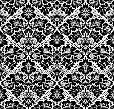 Vector seamless floral damask pattern. Rich ornament, old Damascus style. Royal victorian seamless pattern for wallpapers, textile, wrapping, wedding invitationのイラスト素材