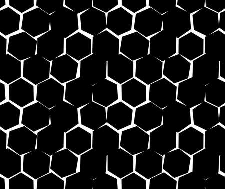 Abstract pattern of unequal cracks hexagons. Vector Wallpaperのイラスト素材
