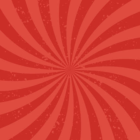 Red Radial rays background. Rays diverging from the center in a spiral. Simple and effective background. Vector illustration.のイラスト素材