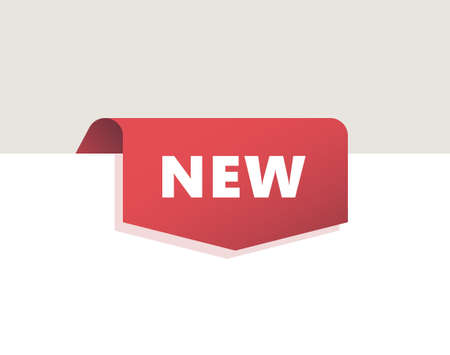 Red top Tag, Ribbon with shadow Banner New. Vector Illustrationのイラスト素材