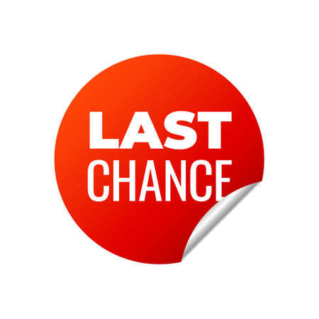 Red Vector Banner Sticker on white background. Last Chanceのイラスト素材