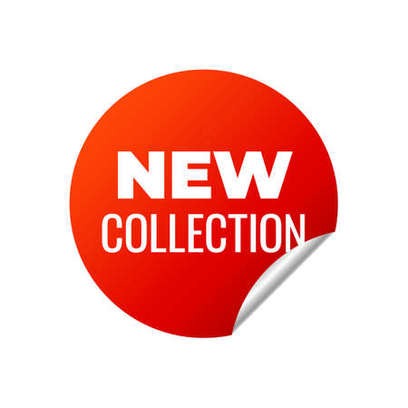 Red Vector Banner Sticker on white background. New Collectionのイラスト素材
