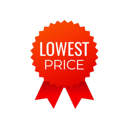 Red award medals symbol on white background. Lowest priceのイラスト素材