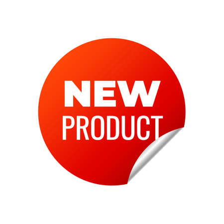 Red Vector Banner Sticker on white background. New Productのイラスト素材