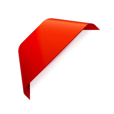 Red Vector Banner Ribbon on white background, corner ribbon - Vectorのイラスト素材