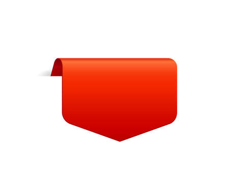 Red Vector Banner Ribbon on white background, top bookmark - Vectorのイラスト素材