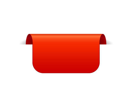 Red Vector Banner Ribbon on white background, top bookmark - Vectorのイラスト素材