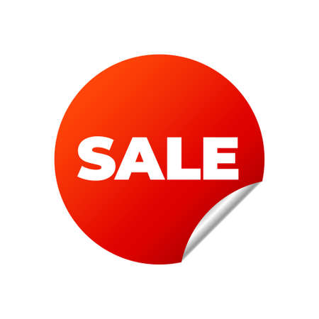 Red Vector Banner Sticker on white background, sale - Vector Illustrationのイラスト素材