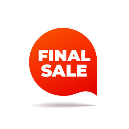 Red Vector Banner speech bubble on white background, final sale - Vector Illustrationのイラスト素材
