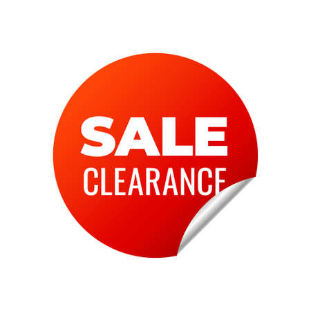 Red Vector Banner Sticker on white background, sale clearance - Vector Illustrationのイラスト素材