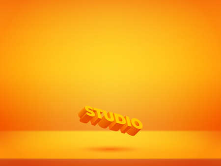 Orange studio background. Studio backdrop. Modern design for presenting your product - Vector