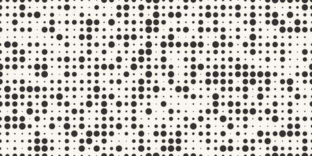 Abstract geometric pattern from dots of different sizes. Black and white backgroundのイラスト素材