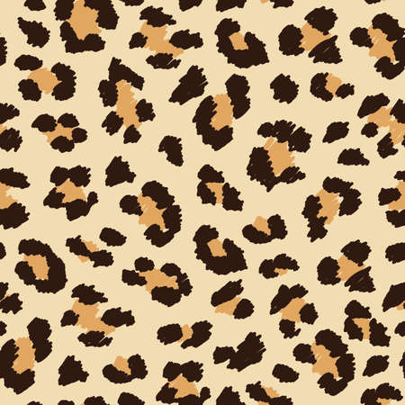 Seamless leopard print. Wild African cat furのイラスト素材