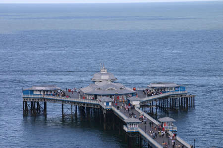 Endo of Llandudno Pier in Walesの写真素材