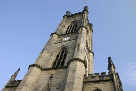 World War 2 Bombed Out Church Spire in Liverpoolの写真素材