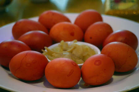 Chinese Lucky Red Eggs with Ginger