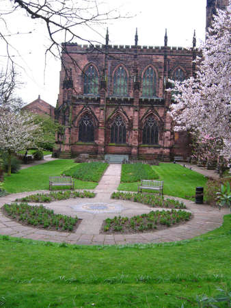 Chester Cathedral Garden of Remembrance, Englandの写真素材