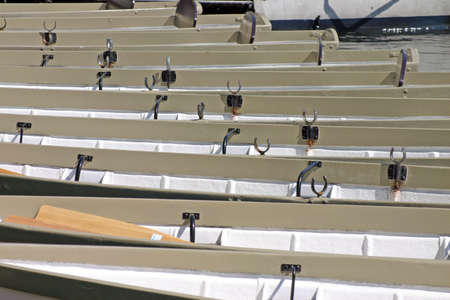 Row Boats on the River Dee in Chester Englandの写真素材
