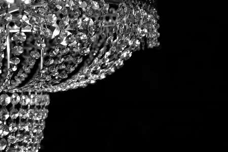 Glass Chandelier in Black and Whiteの写真素材