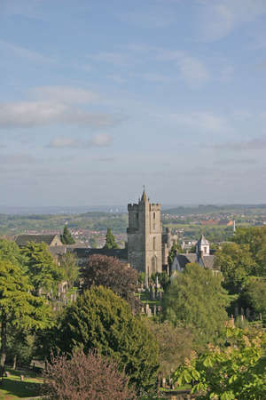 View of Church as seen from Stirling Castle Scotlandの写真素材