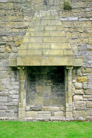 Caernarfon Castle Fireplace in North Wales UKの写真素材