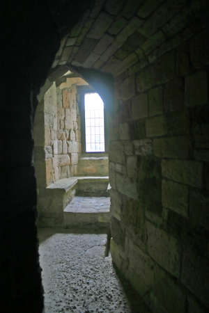Caernarfon Castle Window in North Wales UKの写真素材