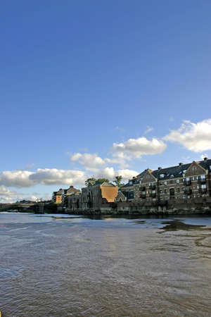 Modern Apartments on the River Ouse in York UKの写真素材