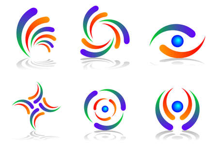 Colourful and Abstract Logo Design Setの写真素材