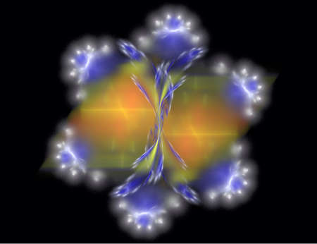 Blue and Orange Abstract Image on Blackの写真素材