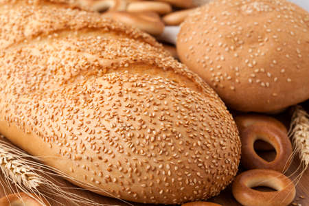 Bagel with sesame seedsの写真素材