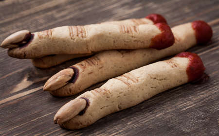 Halloween cookies fingersの写真素材