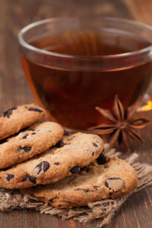 American cookies with chocolate chipsの写真素材