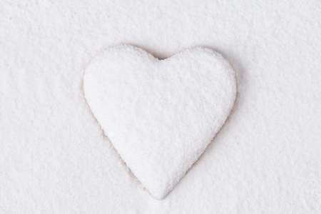Lovely heart shaped cookie for valentine's day on white backgroundの写真素材