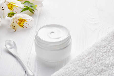 Anti wrinkle cosmetic cream aging skincare product moisture beauty care lotion and wellness spa...